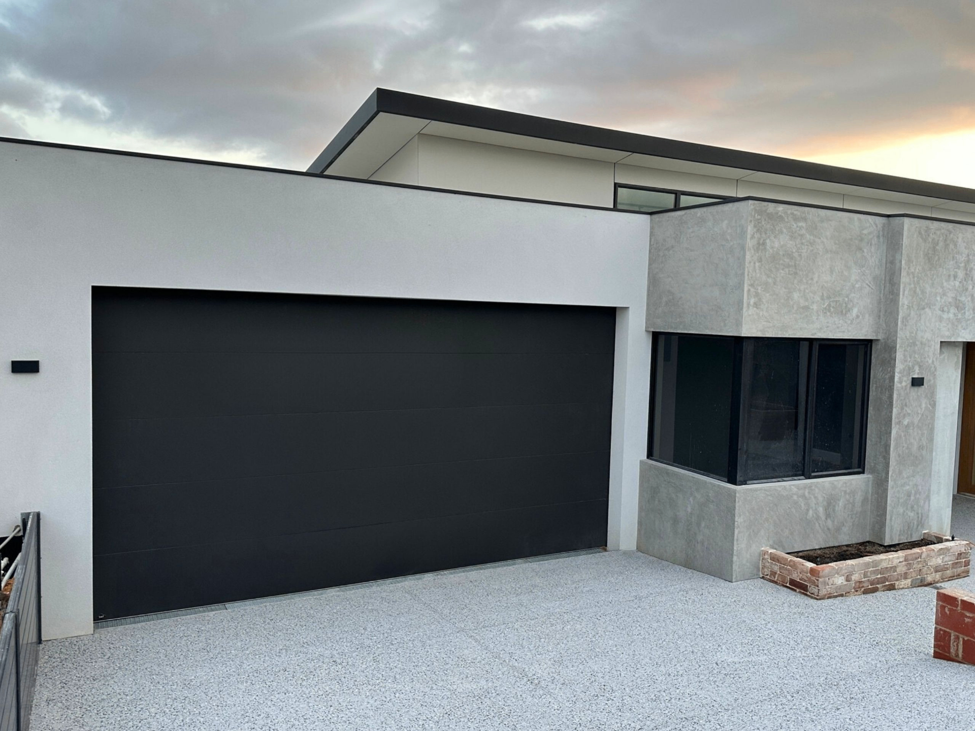 Charcoal black sectional garage door